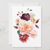 Faye Bourgondië Bloemrijke Herfst Laat ons Brunche Kaart (Achterkant)