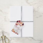 Faye Bourgondië herfst bloemige bedank bruidsfeest Cadeaulabel (Met Touw)