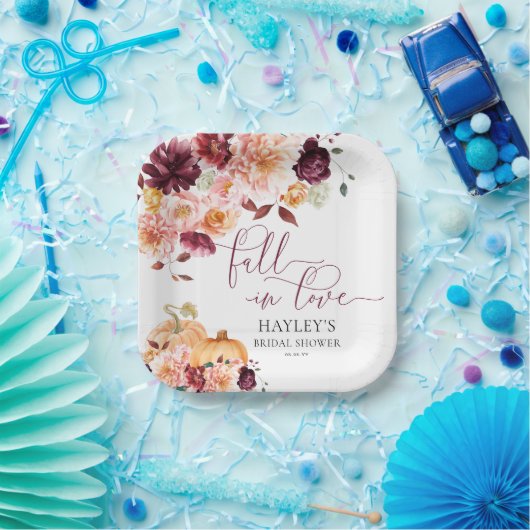 Faye Bourgondië Herfst verliefd op Vrijgezellenfee Papieren Bordje (Feest)