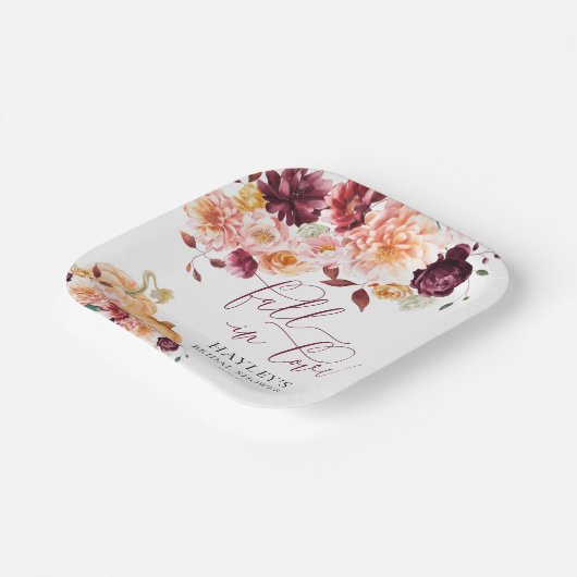 Faye Bourgondië Herfst verliefd op Vrijgezellenfee Papieren Bordje (Gebogen)