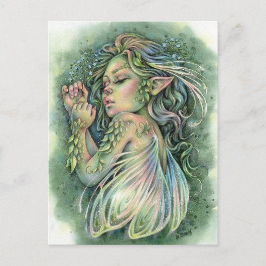 Faye Briefkaart Woodland Fairy Meisje Fantasy (Voorkant)