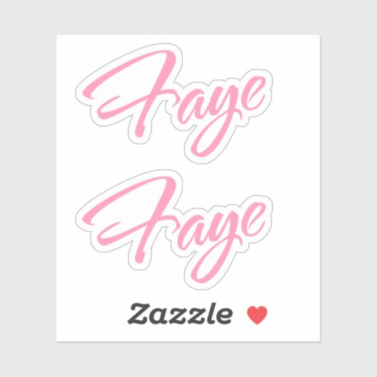 Faye Decoratieve naam in roze x2 Sticker (Vel)