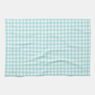 Faye en Lauren Aqua Blauwe Gingham 1 Theedoek