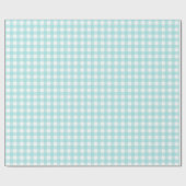 Faye en Lauren Aqua Blue Gingham Cadeaupapier (Vlak)