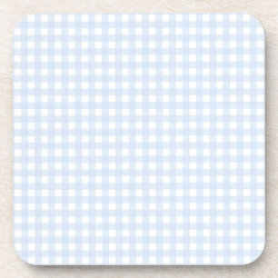Faye en Lauren Baby Blue Gingham Bier Onderzetter
