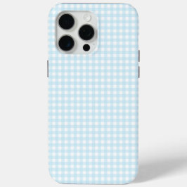 Faye en Lauren Baby Blue Gingham iPhone 15 Pro Max Hoesje