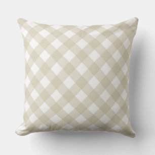 Faye en Lauren Beige Gingham Kussen