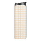 Faye en Lauren Beige Gingham Thermosbeker (Gedraaid links)