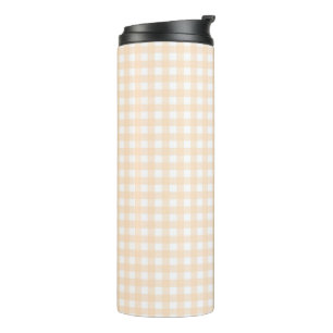 Faye en Lauren Beige Gingham Thermosbeker