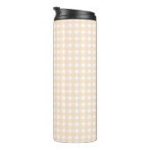 Faye en Lauren Beige Gingham Thermosbeker (Geroteerd rechts)