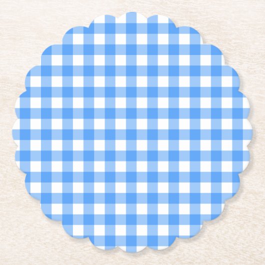 Faye en Lauren Blue2 Gingham Kartonnen Onderzetters (Voorkant)