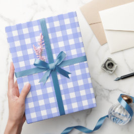 Faye en Lauren Blue Gingham Cadeaupapier
