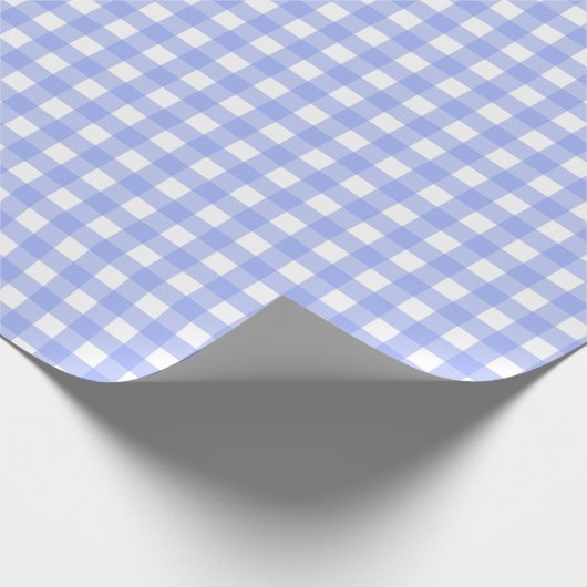 Faye en Lauren Blue Gingham Cadeaupapier (Hoek)