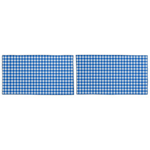 Faye en Lauren Blue Gingham Kussensloop