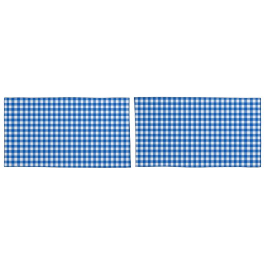 Faye en Lauren Blue Gingham Kussensloop (Achterkant-Set)