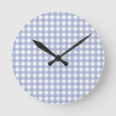 Faye en Lauren Blue Gingham Ronde Klok (Voorkant)