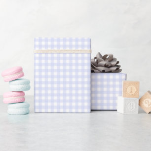 Faye en Lauren Blue Pastel Gingham Cadeaupapier