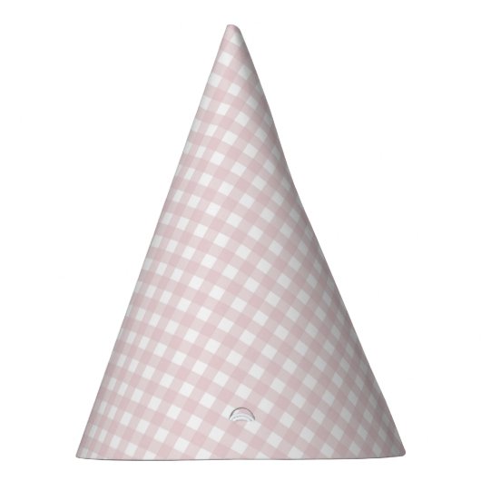 Faye en Lauren Blush Gingham Feesthoedjes (Rechts)