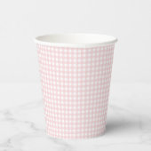 Faye en Lauren Blush Gingham Papieren Bekers (Rechts)