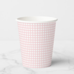 Faye en Lauren Blush Gingham Papieren Bekers