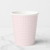 Faye en Lauren Blush Gingham Papieren Bekers (Voorkant)