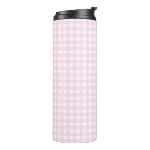 Faye en Lauren Bright Pink Gingham Thermosbeker