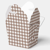 Faye en Lauren Brown Gingham Bedankdoosjes (Geopend)