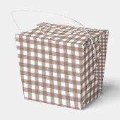 Faye en Lauren Brown Gingham Bedankdoosjes (Achterkant)