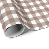 Faye en Lauren Brown Gingham Cadeaupapier (Rol Hoek)