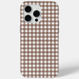 Faye en Lauren Brown Gingham iPhone 15 Pro Max Hoesje