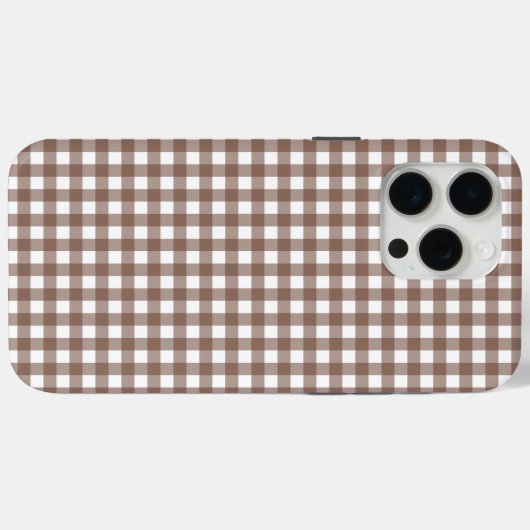 Faye en Lauren Brown Gingham Case-Mate iPhone Case (Achterkant (horizontaal))