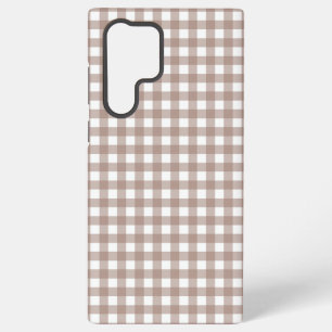 Faye en Lauren Brown Gingham Samsung Galaxy Hoesje