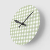 Faye en Lauren Green Gingham Muur Klok (Hoek)