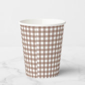 Faye en Lauren Herfst Chocolate Brown Gingham Papieren Bekers (Links)