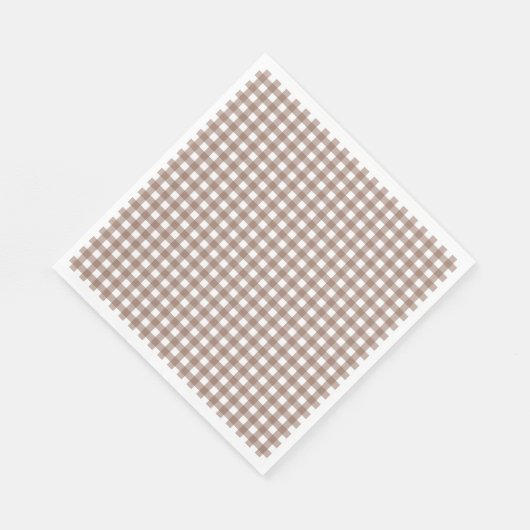 Faye en Lauren Herfst Chocolate Brown Gingham Servet (Hoek)