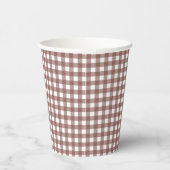 Faye en Lauren Herfst Dark Brown Gingham Papieren Bekers (Rechts)