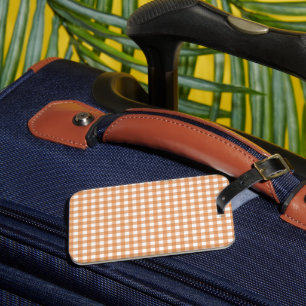 Faye en Lauren Herfst Gingham Bagagelabel