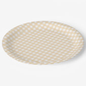 Faye en Lauren Herfst Gingham Beige Papieren Bordje (Gekanteld)