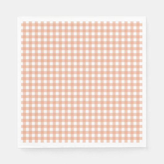 Faye en Lauren Herfst Lichtbruin Gingham Servet (Voorkant)