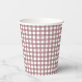 Faye en Lauren Herfst Pink Gingham Papieren Bekers (Achterkant)