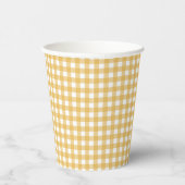 Faye en Lauren Herfst Yellow Gingham Papieren Bekers (Rechts)