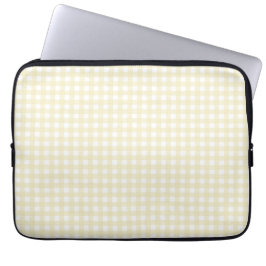 Faye en Lauren Lemon Yellow Gingham Laptop Sleeve