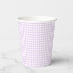 Faye en Lauren Licht Paarse Gingham Papieren beker