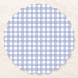 Faye en Lauren Lichtblauw2 Gingham Kartonnen Onderzetters