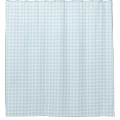 Faye en Lauren Light Blue Gingham Douchegordijn (Voorkant)