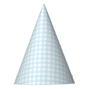 Faye en Lauren Light Blue Gingham Feesthoedjes