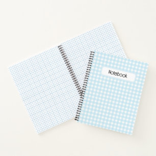 Faye en Lauren Light Blue Gingham Notitieboek