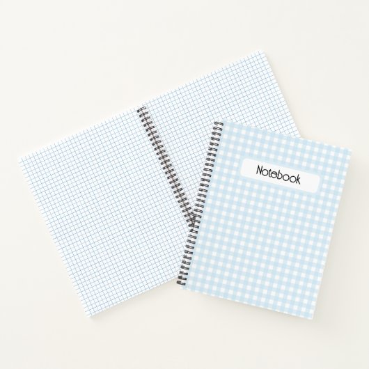 Faye en Lauren Light Blue Gingham Notitieboek (Binnen)