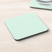 Faye en Lauren Light Green Gingham Bier Onderzetter (Linkerzijde)