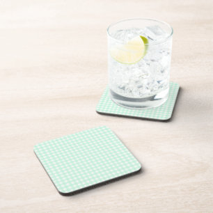 Faye en Lauren Light Green Gingham Bier Onderzetter